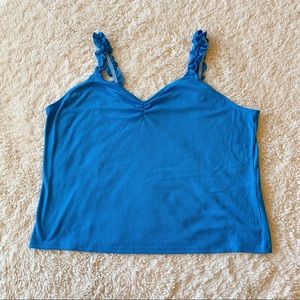 Women’s Blue ribbed ruffle BP tank top size 3x